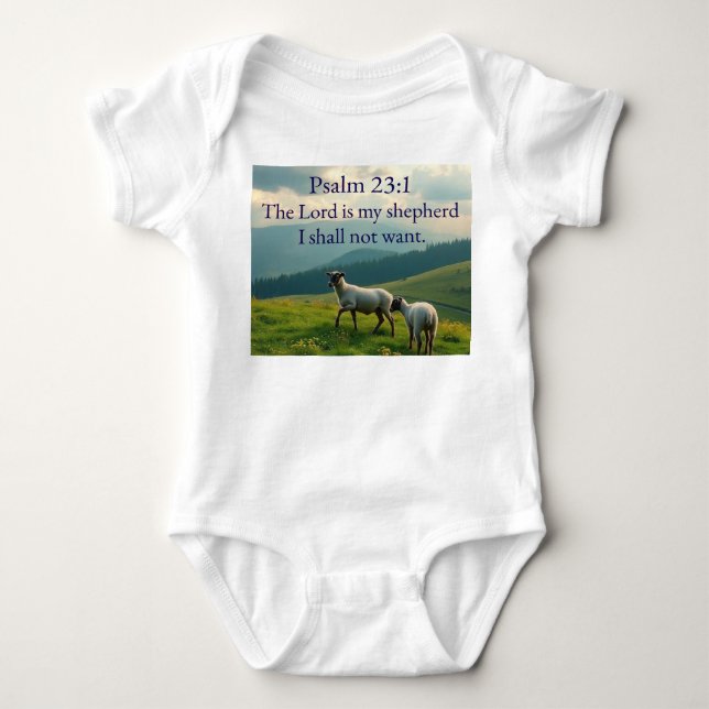 Body Para Bebé Psalm 23:1 Bible Verse Baby Bodysuit (Anverso)