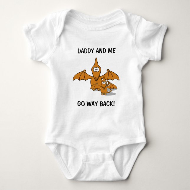 Body Para Bebé Pterodactyl del papá y del bebé (Anverso)