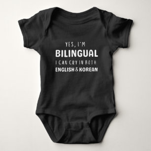 Body Para Bebé Puedo llorar en inglés y coreano
