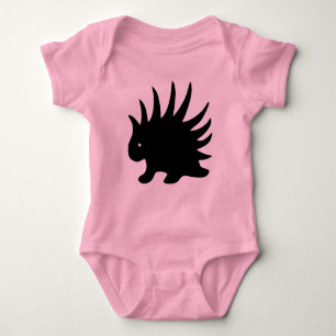 Body Para Bebé Puerco-espín Liberal Libertario de color negro.