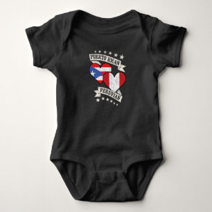 Body Para Bebé Puerto Rico Perú: Banderas del corazón peruanas