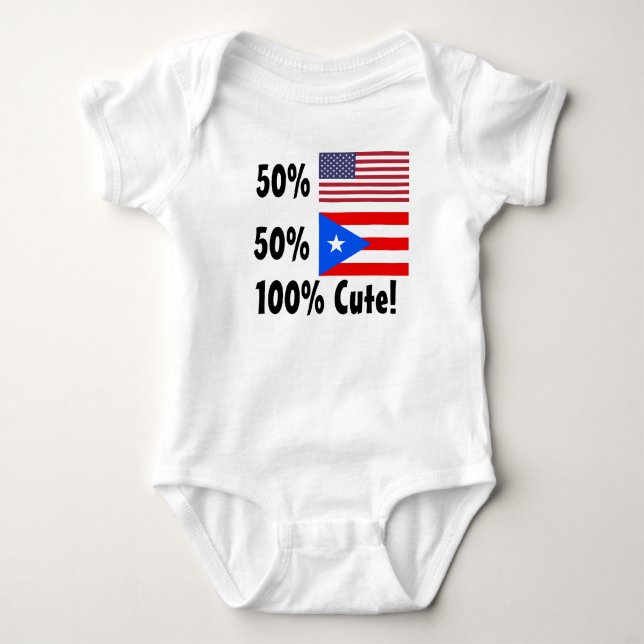 Body Para Bebé Puertorriqueño del americano el 50% del 50% el (Anverso)