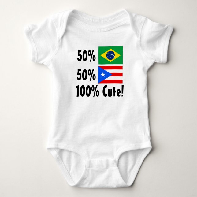 Body Para Bebé Puertorriqueño del brasilen@o el 50% del 50% el (Anverso)