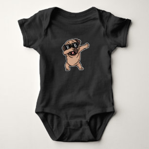 Body Para Bebé Pug de Buen Humor con Gafas de Sol Dabbing