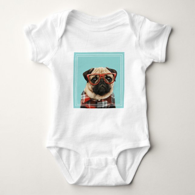 Body Para Bebé Pug de la camiseta de plástico (Anverso)