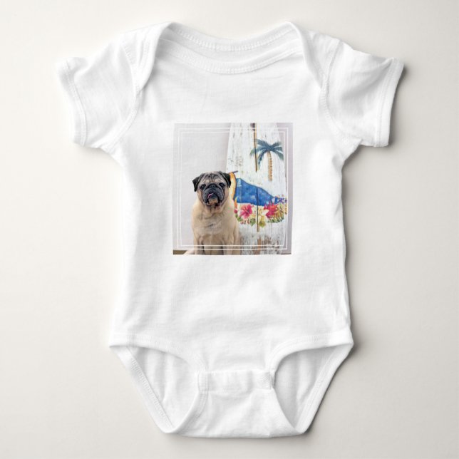 Body Para Bebé Pug de superficie (Anverso)