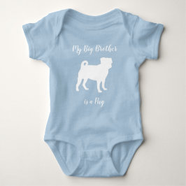 Body Para Bebé Pug Dog Baby Shower Blue Puppy Boy