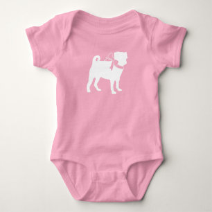 Body Para Bebé Pug Dog Baby Shower Boy Blue con arco