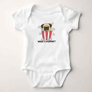 Body Para Bebé Pug Dog Popcorn Whats Poppin Funny