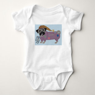 Body Para Bebé Pug en pijama