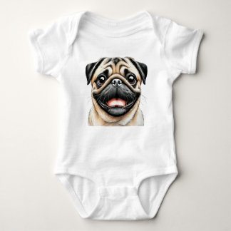 Body Para Bebé Pug Happy face Dog