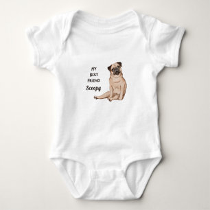 Body Para Bebé Pug Puppy Mi Mejor Amigo Nombre Personalizado
