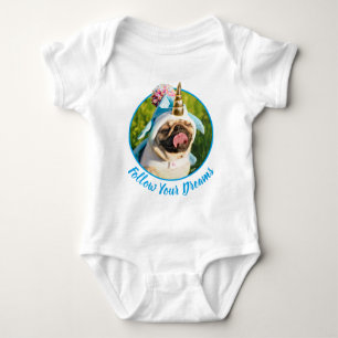 Body Para Bebé Pug unicornio