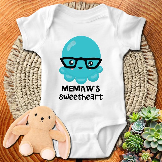 Body Para Bebé Pulpito Azul Kawaii Favorito de Memaw (Subido por el creador)