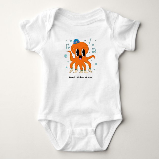 Body Para Bebé Pulpo Bailarín Adorable con Sombrero (Anverso)