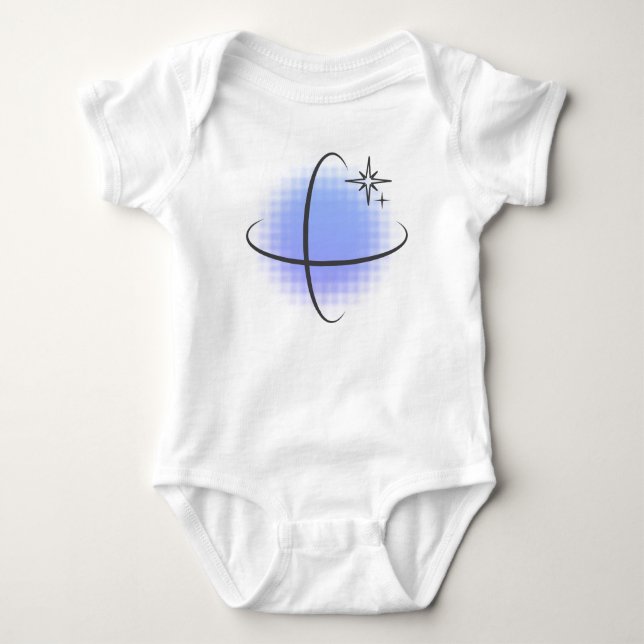Body Para Bebé Punto Azul Atómico Retro (Anverso)