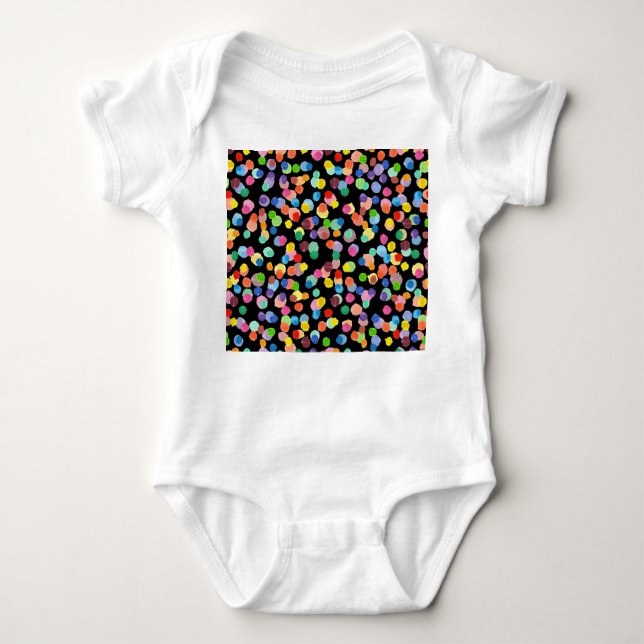 Body Para Bebé Punto de Polka acuarela, fondo de Pascua. (Anverso)