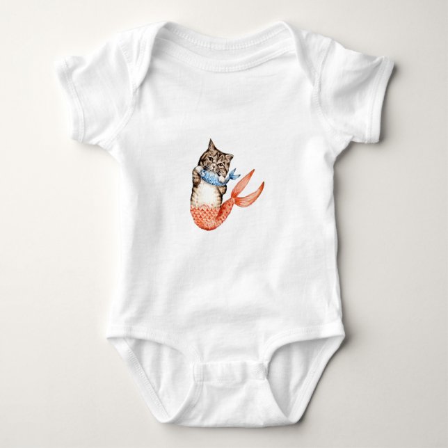 Body Para Bebé Purmaid Cat Mermaid (Anverso)