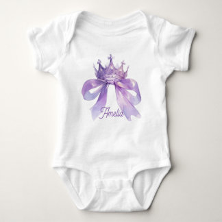 Body Para Bebé Purple crown and bow Customizable baby name 