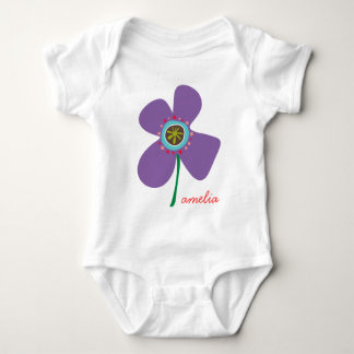 Body Para Bebé Purple Daisy Pop Whimsical y Corta Flor De Verano