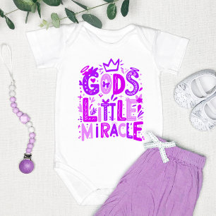 Body Para Bebé Purple Playful "El pequeño milagro de Dios"