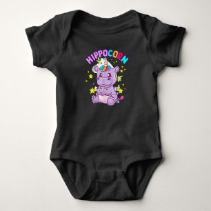 Body Para Bebé Púrpura HippoCorn Hippo Corn Hippopótamo Amor