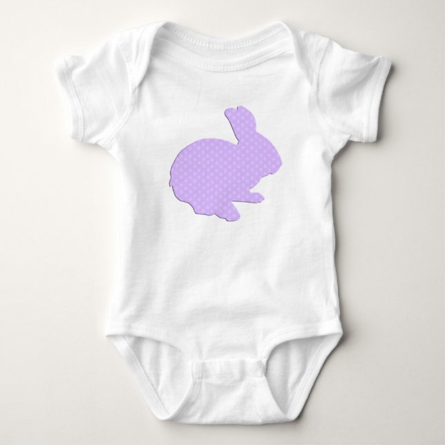 Body Para Bebé Púrpura Polka Dot Silhouette Easter Bunyuke Creepe (Anverso)
