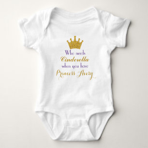Body Para Bebé Púrpura y princesa Bodysuit del oro para los