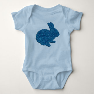 Body Para Bebé Purpurina azul Silhouette Easter Bunny Creeper