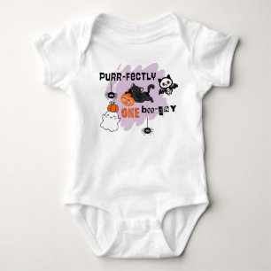 Body Para Bebé Purr-fectamente Un Boo-cumpleaños Gato Halloween 1