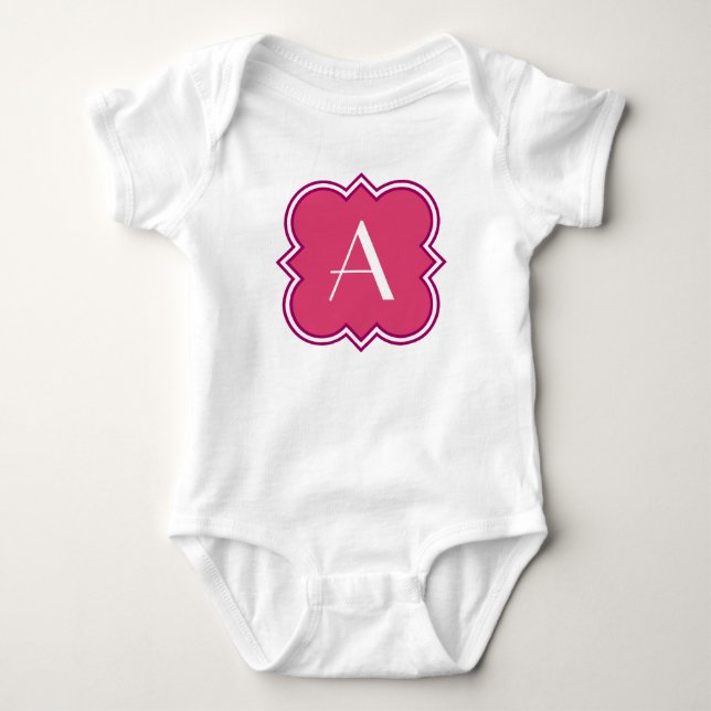 Body Para Bebé Quatrefoil con el monograma (Anverso)