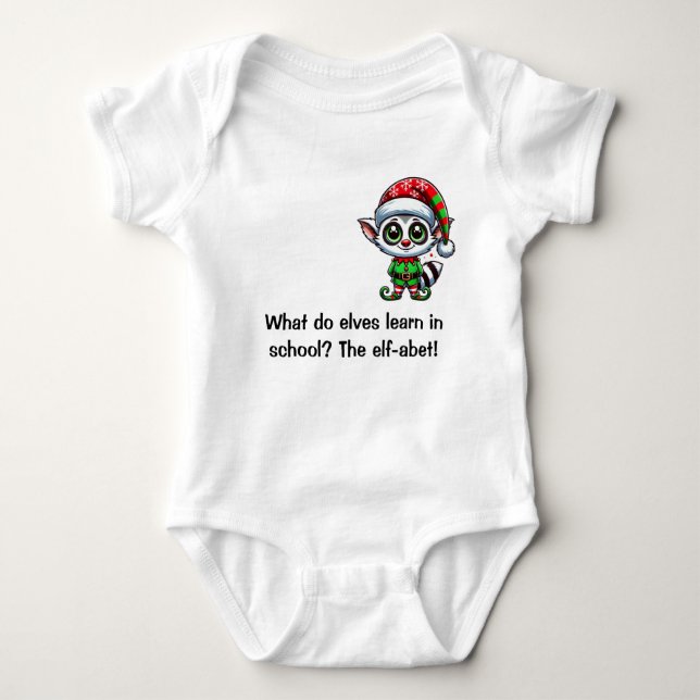 Body Para Bebé ¿Qué aprenden los elfos en la escuela? (Anverso)