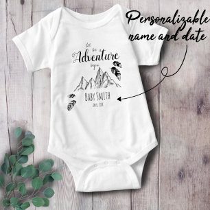 Body Para Bebé Que la Aventura comience el nombre personalizable