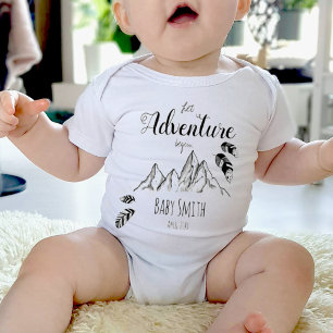 Body Para Bebé Que la Aventura comience nombre personalizable