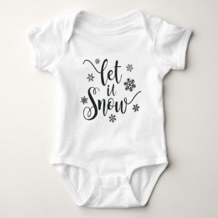 Body Para Bebé Que la nieve Navidad caligrafía Baby Bodysuit