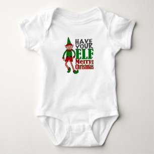 Body Para Bebé Que tu elfo tenga una pequeña Navidad alegre - niñ