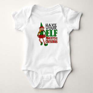 Body Para Bebé Que tu elfo tenga una pequeña Navidad alegre - niñ