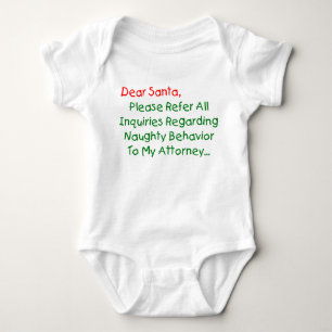 Body Para Bebé Querido abogado Santa - Carta divertida de Navidad