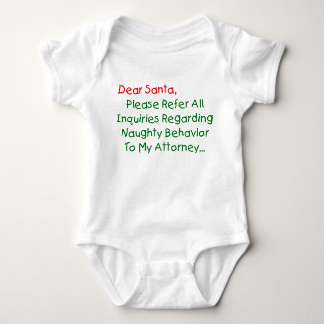 Body Para Bebé Querido abogado Santa - Carta divertida de Navidad (Anverso)