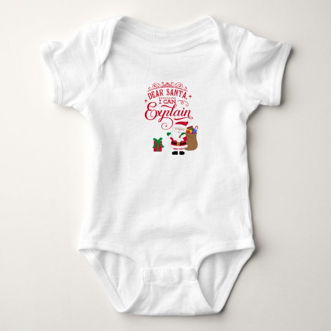 Body Para Bebé Querido Santa Puedo Explicar El Primer Navidad De  (Anverso)