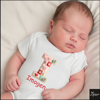 Body Para Bebé Quilted Patchwork Initial Letter I Nursery