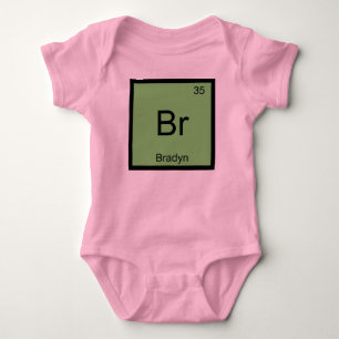 Body Para Bebé Química del nombre de Bradyn Elemento Tabla periód