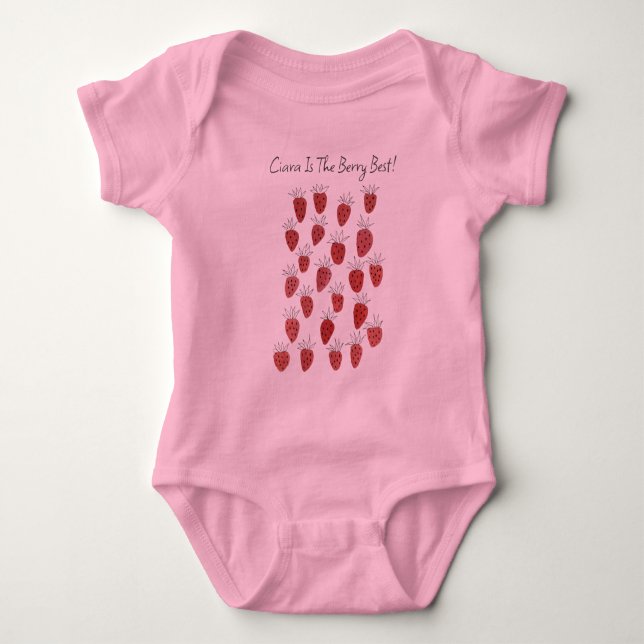 Body Para Bebé Quirerry Strawberry Pattern Baby Bodysuit (Anverso)
