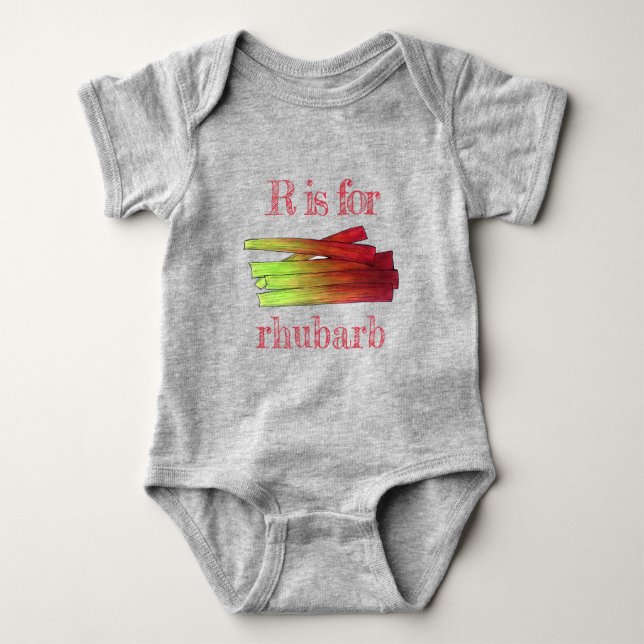 Body Para Bebé R es para Rhubarb Stalks Vegetable Garden Food Veg (Anverso)