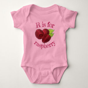 Body Para Bebé R IS for Raspberry Raspberries Berry Fruit Berries