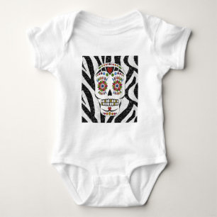 Body Para Bebé RAB Rockabilly Sugar Skull en Estampado de Cebra