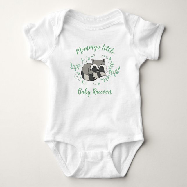 Body Para Bebé Raccoon Baby Shower Woodland Animals (Anverso)