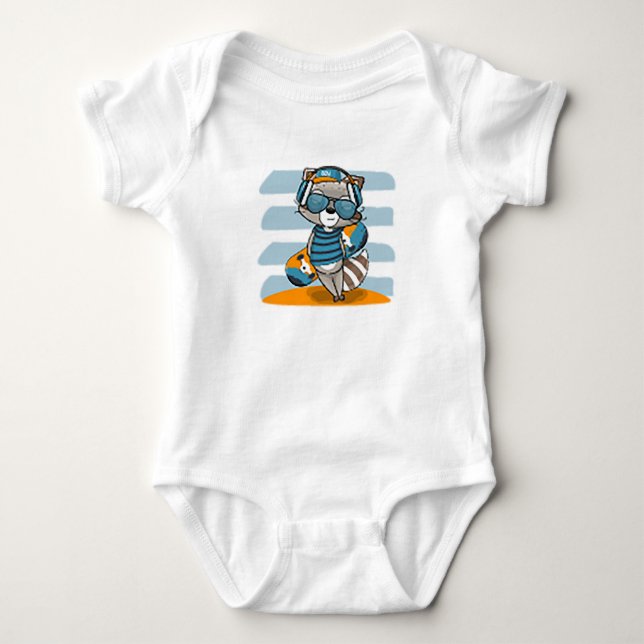 Body Para Bebé Raccoon Personalizado (Anverso)