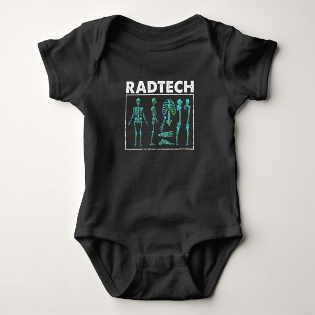 Body Para Bebé Rad Tech Skeleton Xray Huesos Radiológicos Técnico (Anverso)
