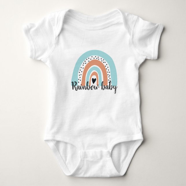 Body Para Bebé Rainbow Baby Heart Blue Peach (Anverso)